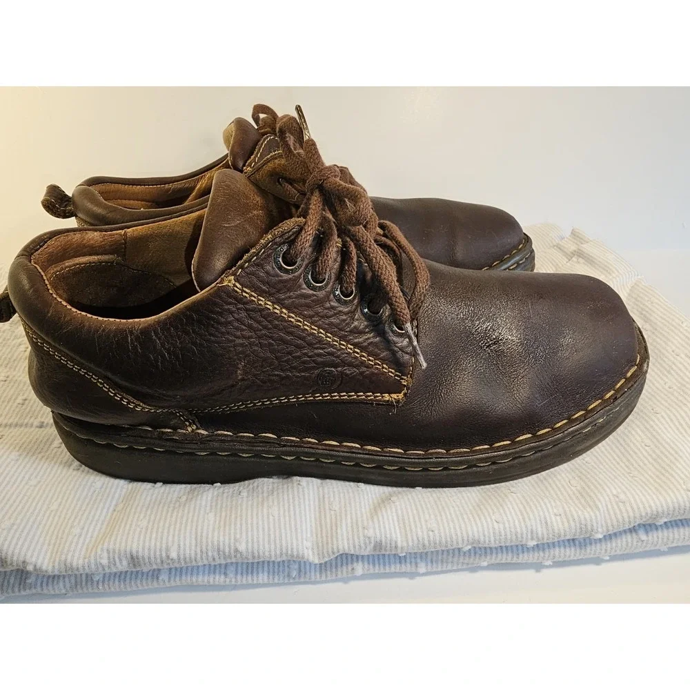 Born‎ Men's Brown Leather VGC  tie casual shoes - mens 8M